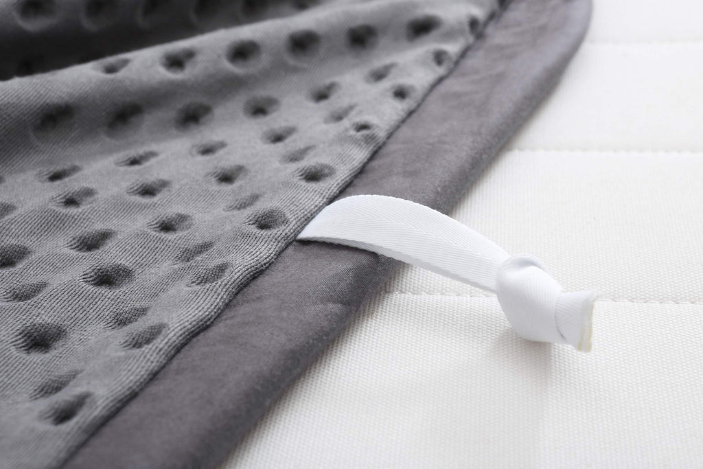 F.Y.Dreams Weighted Blanket Duvet Cover 60X80 Inches With 8 Ties,Zipper On Long Side/Cotton&Minky Dot, Dark Grey/Just Duvet Cove