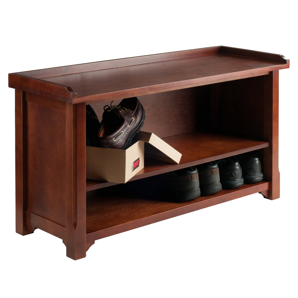 Winsome Wood Milan Bench, Antique Walnut