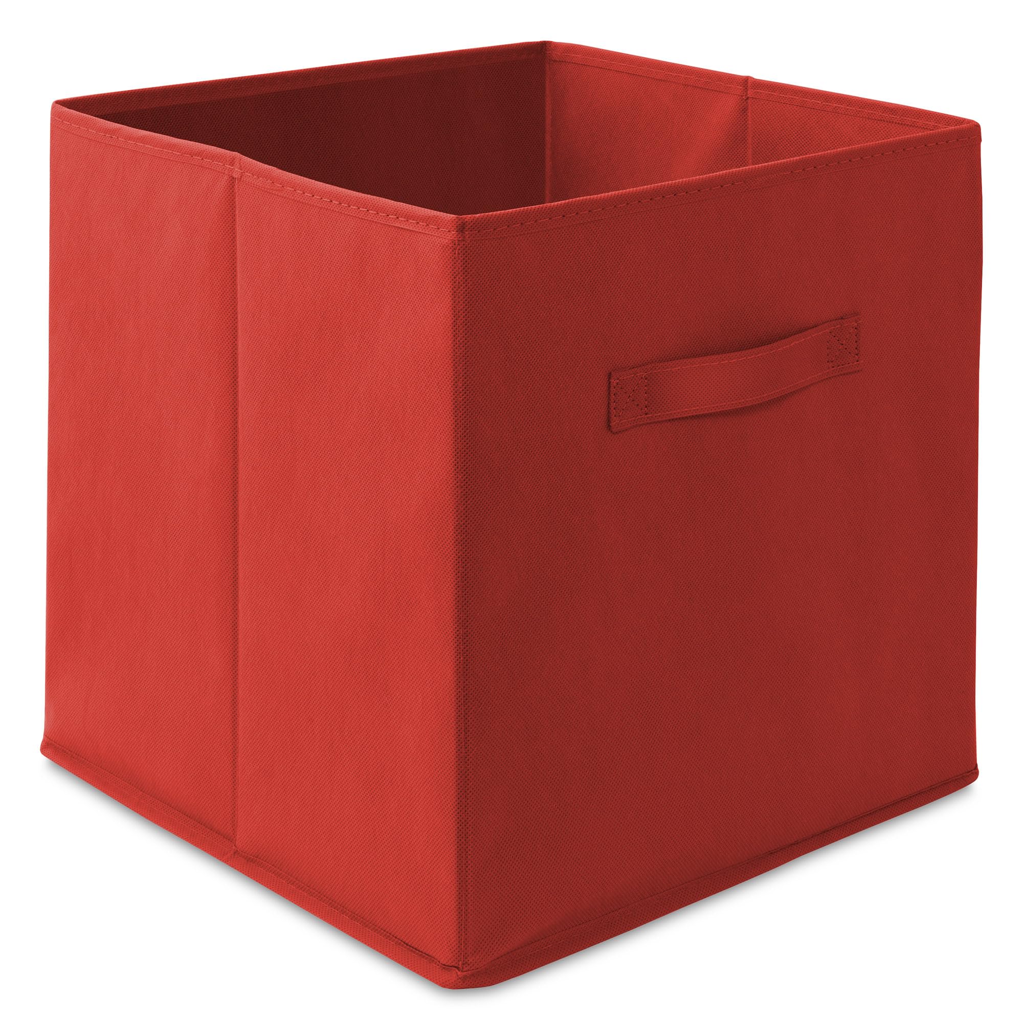 Casafield Set Of 6 Collapsible Fabric Cube Storage Bins, Red - 13'' Foldable Cloth Baskets For Shelves, Cubby Organizers & More