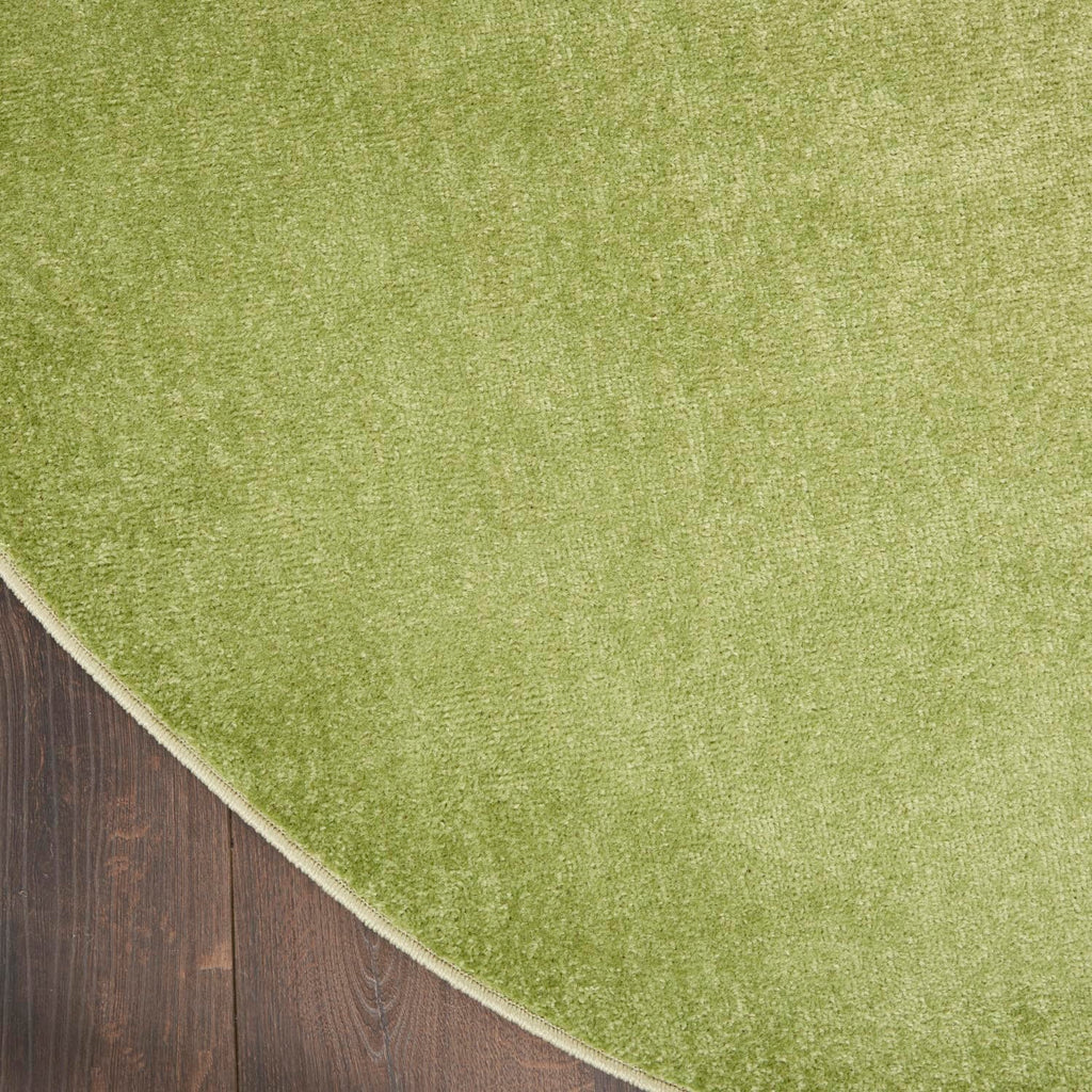 Nourison Essentials Indoor/Outdoor Green 4' X Round Area -Rug, Easy -Cleaning, Non Shedding, Bed Room, Living Room, Dining Room, Backyard, Deck, Patio (4 Round)