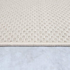 Solid Outdoor Rug For Patio Or Balcony Weatherproof In Mottled Cream, Size: 3'11' Round