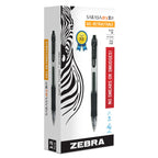 Zebra Pen Sarasa Dry X20 Retractable Gel Pen, Bold Point, 1.0Mm, Black Ink, 12-Pack (Packaging May Vary)