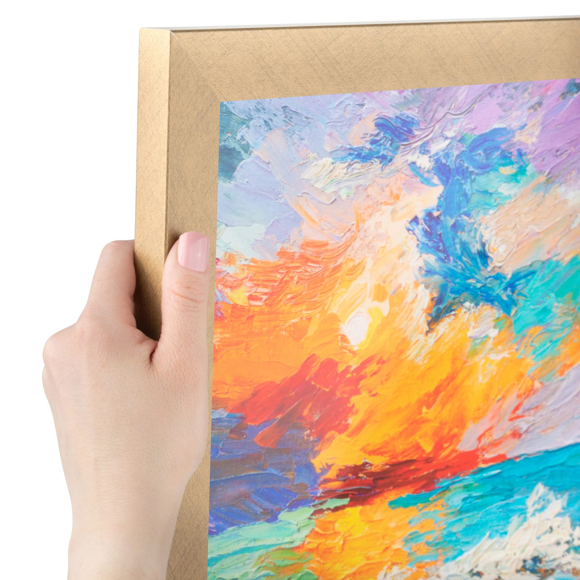 ArtToFrames 8x40 Inch Gold Picture Frame, This 1.25 Inch Custom MDF Poster Frame is Classic Gold, Great for Your Art or Photos -