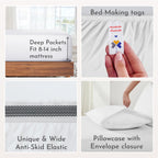 California Design Den Twin Xl Sheets Set, Deep Pockets 100% Organic Cotton Sheets, Percale Sheets, Gots Certified, Soft, Crisp & Cooling Sheets, Xl Twin Sheets, White Sheets For Dorm, Hospitals