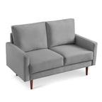 American Furniture Classics Grey Inch Wide Upholstered Two Cushion Loveseat with Square Arms Velvet, 57" x 32" x 37"