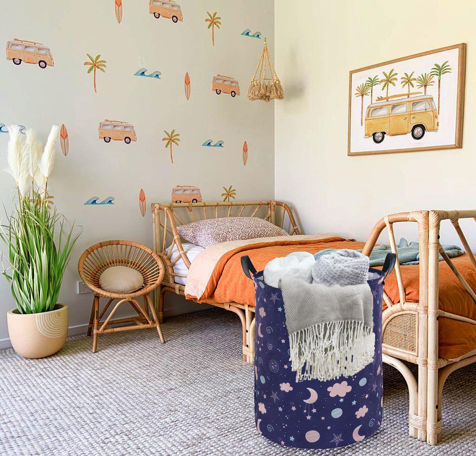 Large Kids Hamper Laundry Basket Canvas Baby Nursery Bins Toys Gift Storage Box Waterproof Clothing Organizer Home,Office,Home D