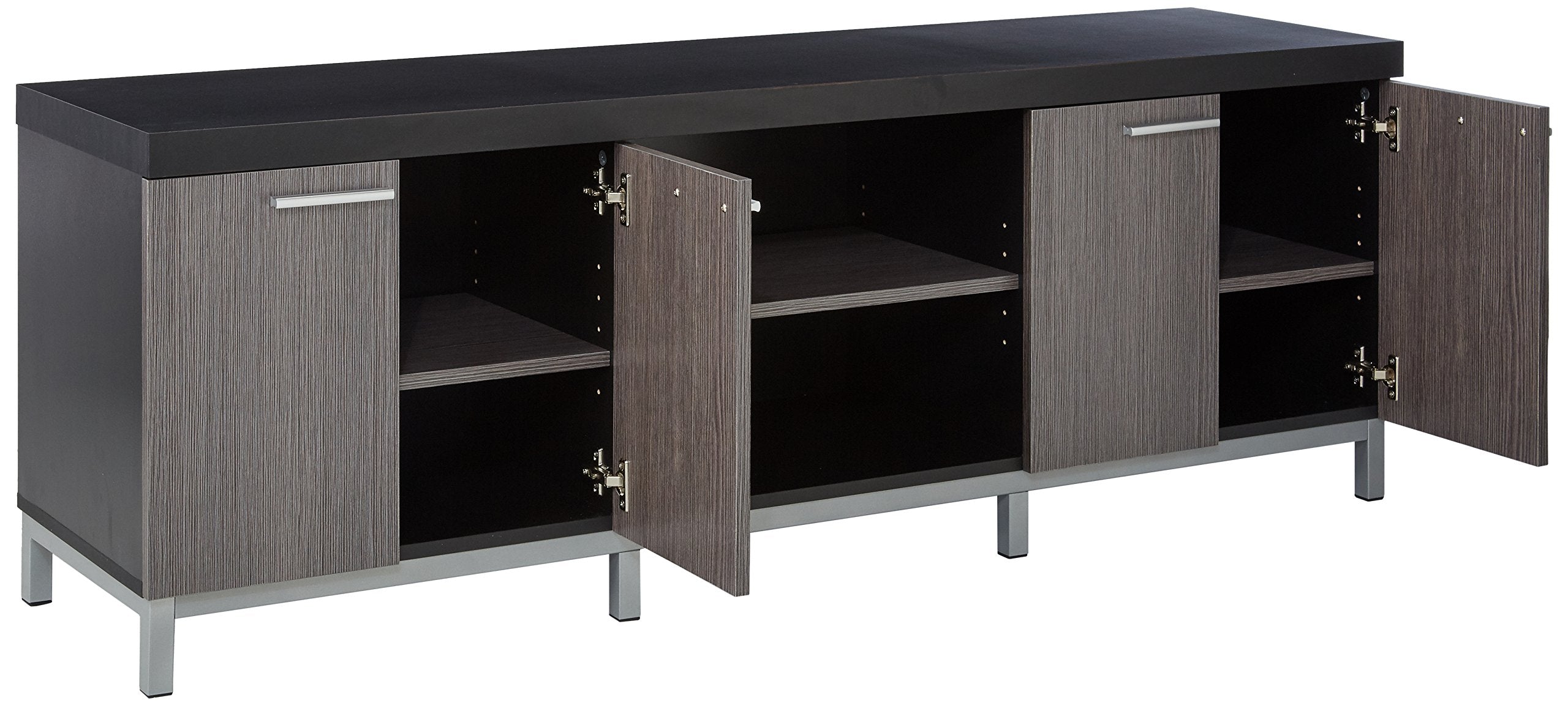 Monarch Specialties Black/Grey Hollow-Core TV Console, 60-Inch