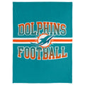 Foco Nfl Micro Raschel Plush Throw Blanket, Stripe Logo 45 X 60, Miami Dolphins