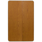 Flash Furniture Wren 24''W x 48''L Rectangular Oak Thermal Laminate Activity Table - Height Adjustable Short Legs