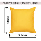 Rely+ Cotton Throw Pillow Covers Yellow 16X16 Inchs Set Of 2 Yellow Decorative Zippered Square Cases For Couch Bedroom Sofa Farm
