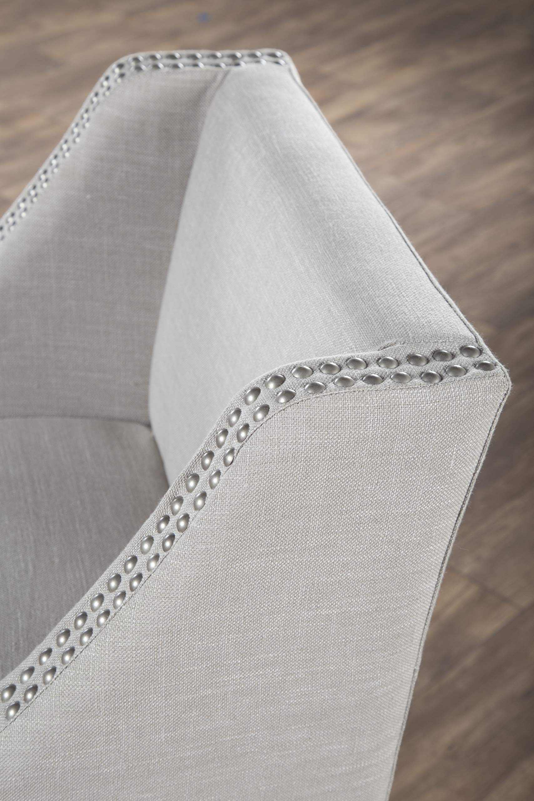 Kosas Home Castaic 24 inch Counter Stool, French Beige Upholstery, Honey Brown Legs (Castaic Counter)