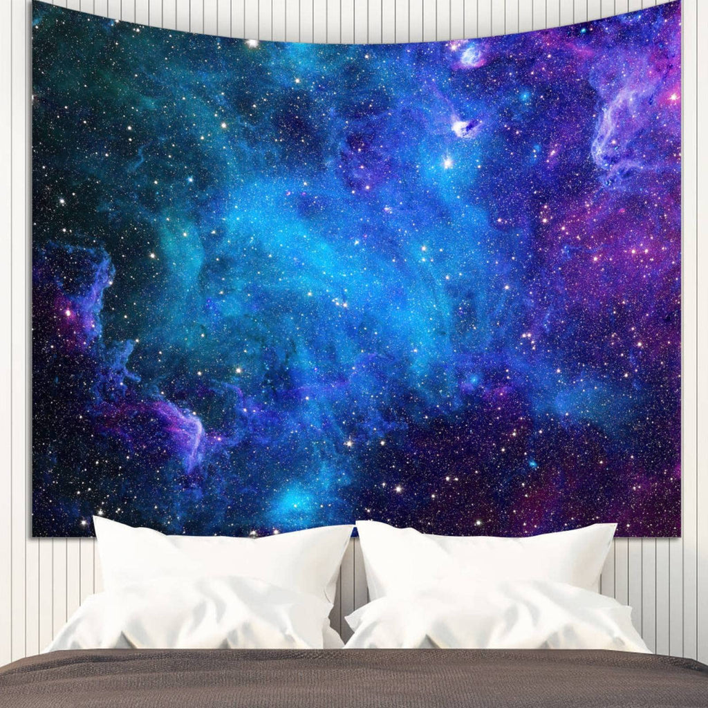 Apdidl Galaxy Tapestry For Bedroom Aesthetic Space Blue Night Starry Sky Stars Universe Tapestry Mysterious Nebula Wall Hanging