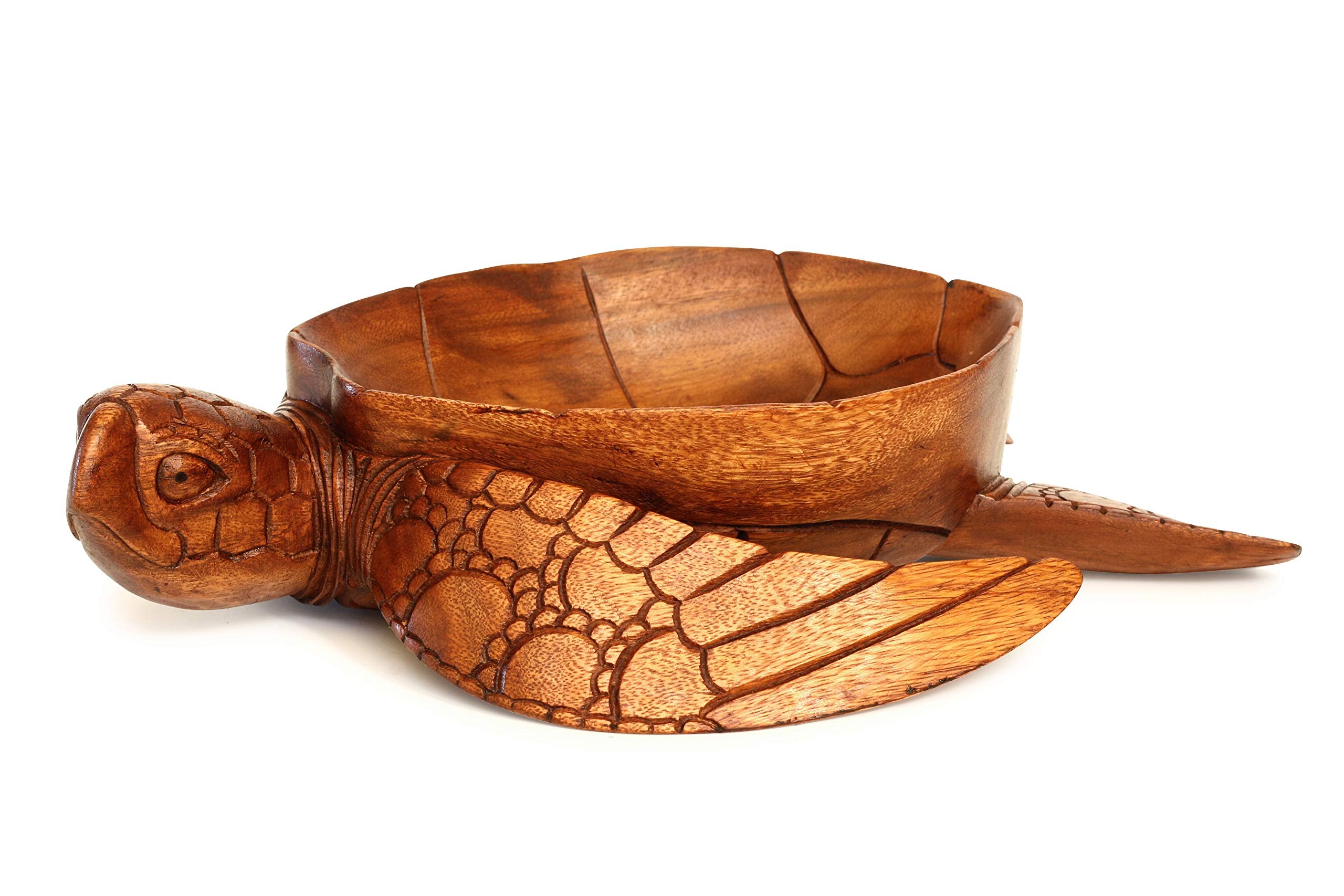 G6 Collection Wooden Handmade Turtle Fruit Decorative Bowl Centerpiece Hand Carved Art Home Decor Decoration Artwork Handcrafted