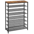VASAGLE 8 Tier Shoe Rack, Shoe Organizer for Closet, Entryway, 32-40 Pairs of Shoes, Large Shoe Rack Organizer with 7 Metal Mesh