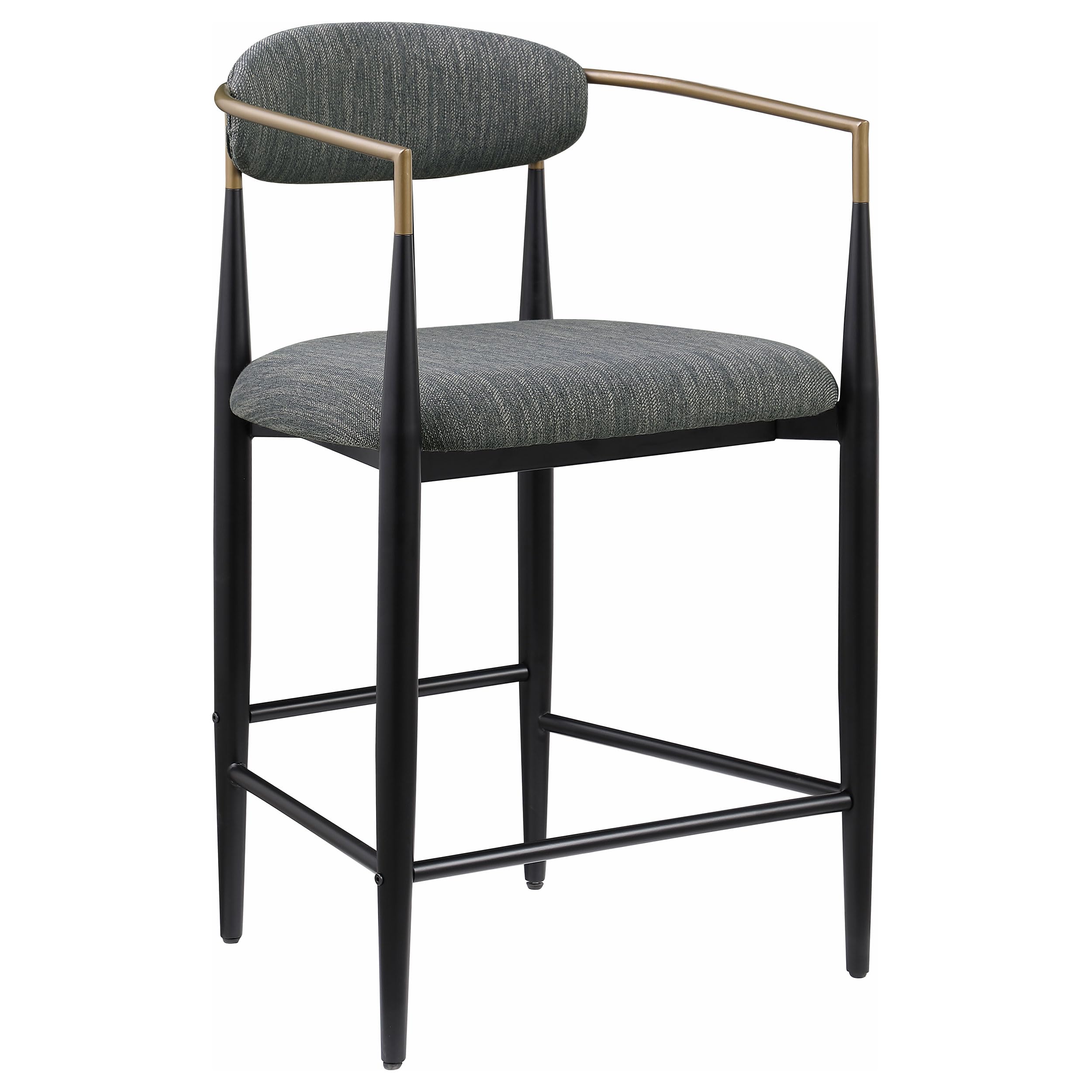 Tina Metal Counter Height Bar Stool with Upholstered Back and Seat - Thumbnail 3