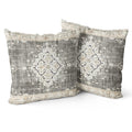 Snycler Boho Throw Pillow Covers 18X18 Inch Set Of 2 Bohemian Carpet Throw Pillows For Couch Beige&Grey Decorative Pillow Cases