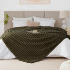 Exq Home Fleece Blanket Queen Size For Couch Or Bed - 3D Stripe Jacquard Decorative Blankets - Cozy Soft Lightweight Fuzzy Flann