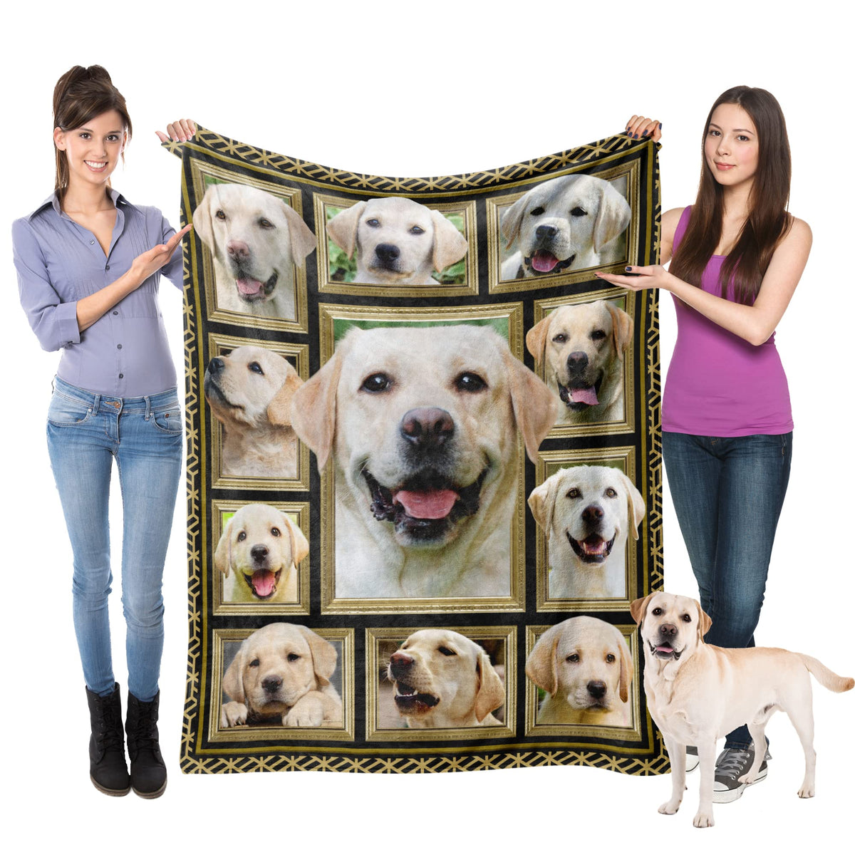 Labrador Retriever Blanket For Women Men Kids, Labrador Retriever Gifts For Dog Lover, Super Soft Fuzzy Dog Throw Blanket Labrad