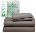 California Design Den Twin Bed Sheets 100% Cotton, 600 Thread Count Sateen, Soft, Cooling Brown Twin Sheet Set, Hotel-Quality Be