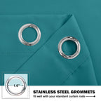 Nicetown Short Tiers Kitchen Curtains Blackout Grommet Thermal Insulated Privacy Window Treatment Small Camper Curtain Drapes For Bathroom Travel Rv (2 Panels, Peacock Teal, 42 By 30 Inches)