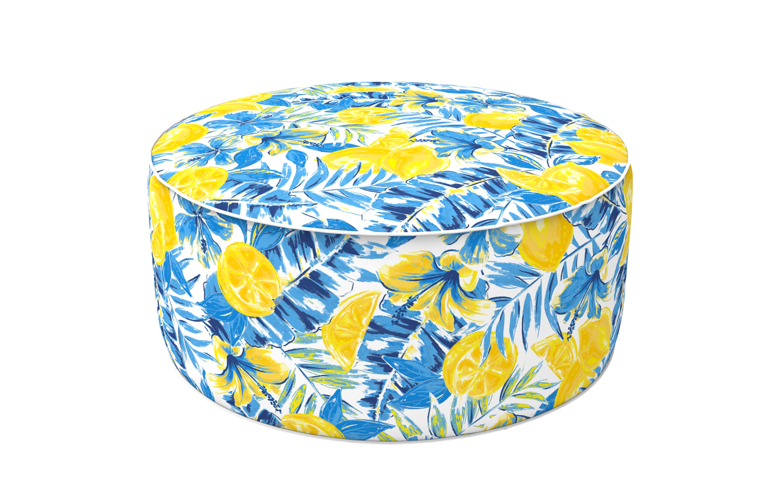 Lvtxiii Inflatable Stool Ottoman Footrest With Handle, Decorative Fade-Resistant Foot Stool, Indoor Or Outdoor Pouf For Home Patio Garden And Camping Use, D21 X W 21 X H9, Warm Paisley