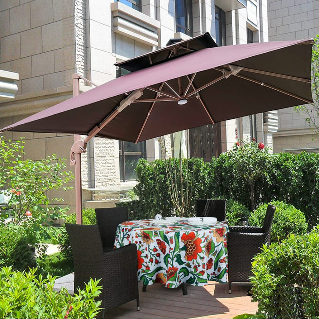 Ehousehome Indoor Outdoor Tablecloth Water Resistant Spill Proof Fabric Table Cover (70Inch Round No Zipper And Hole)