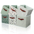 Patelai 6 Pcs Sage Green Cube Storage Bins 11 Inch Storage Cube Bins with Leather Handle Collapsible Basket Organizer for Closet