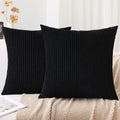 Mecatny Corduroy Decorative Throw Pillow Covers 22X22 Set Of 2 For Sofa Bedroom Living Room, Stylish Soft Striped Couch Pillow C