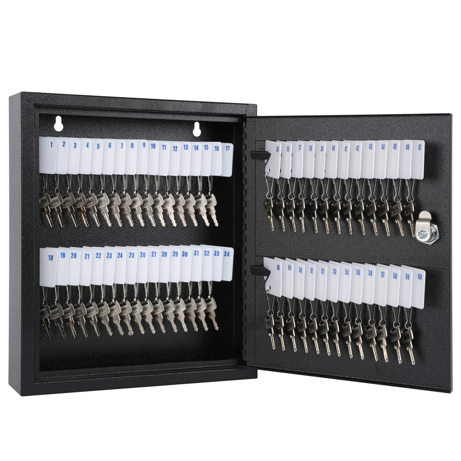Kyodoled Key Storage Lock Box With Key, Locking Key Cabinet, 60 Key Management Wall Mount With Key Lock, Key Hooks & Tags Key La