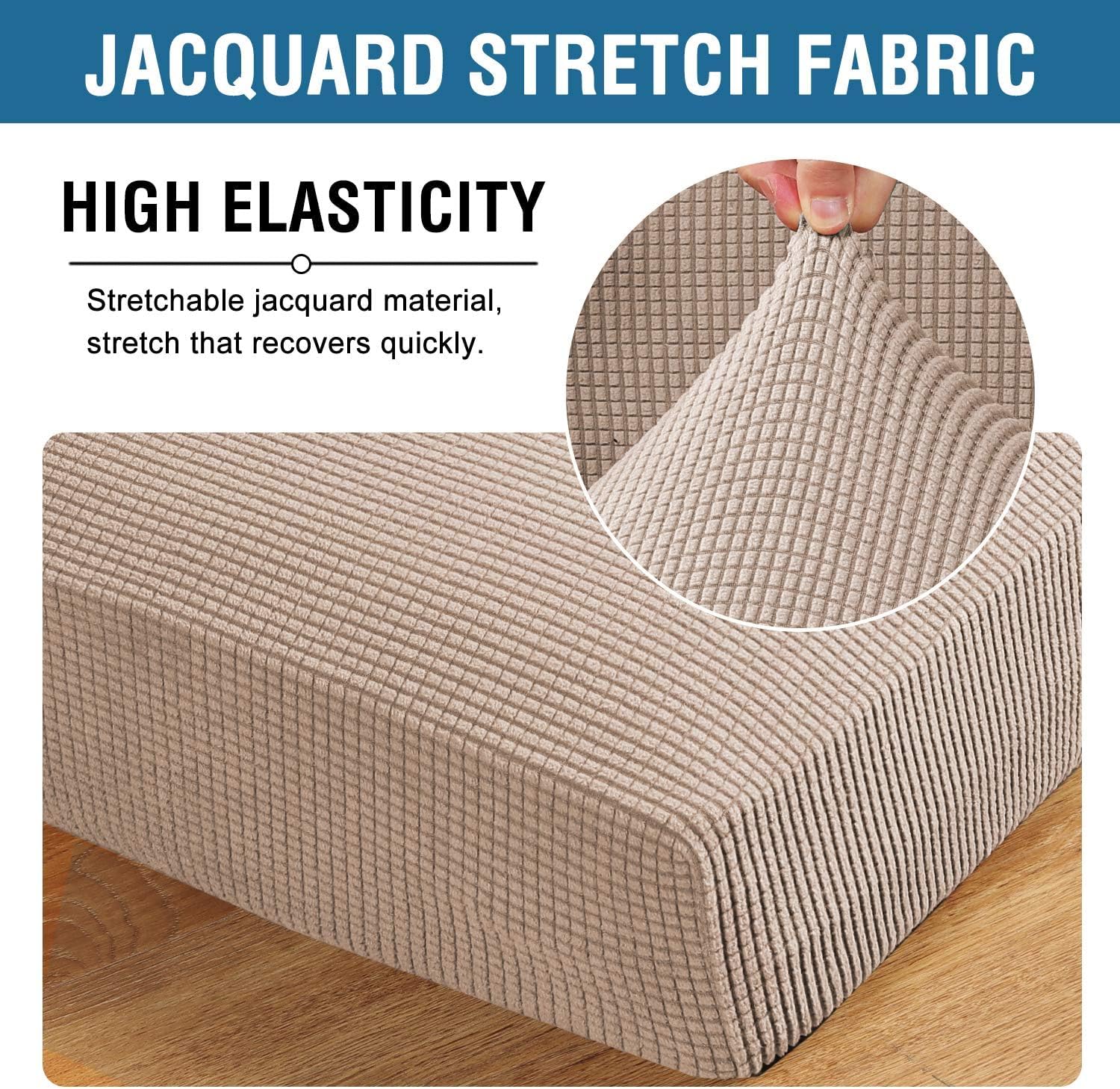 H.Versailtex Super Stretch Individual Seat Cushion Covers Sofa Covers Couch Cushion Covers Slipcover Sets Thick Jacquard Texture