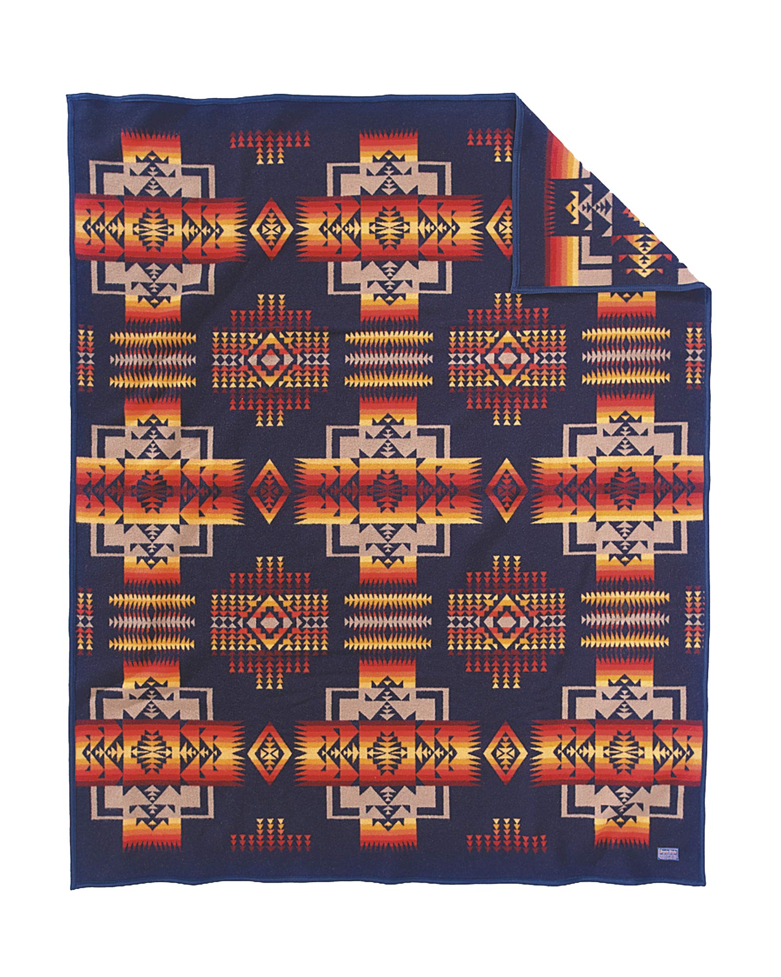 Pendleton Chief Joseph Wool Blanket, Navy, Twin Size