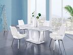 Global Furniture Usa Global Furniture Faux Marble Pedestal Base Dining Table, Br