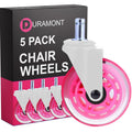 Office Chair Wheels - Set Of 5 Rollerblade-Style Casters, Smooth & Quiet Rolling, Protects Hardwood Floors & Carpets, Universal