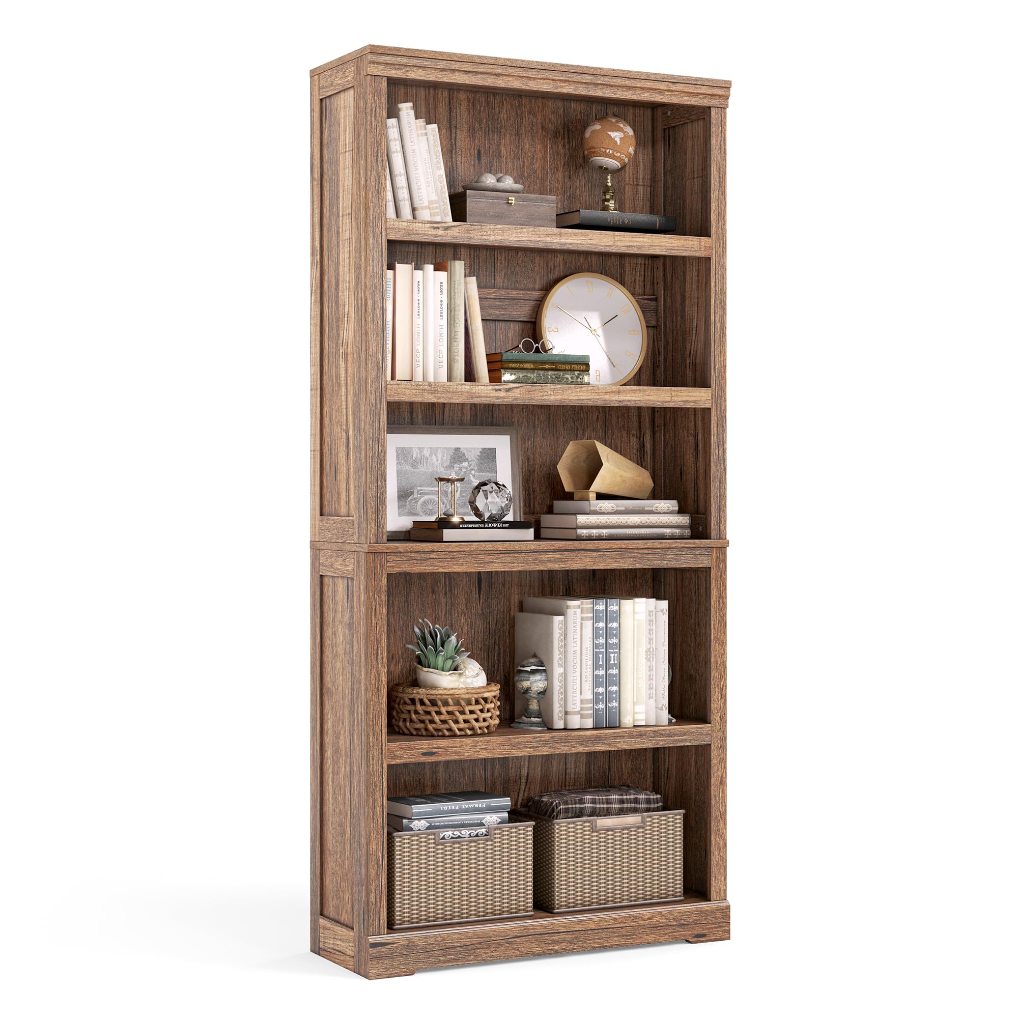 LINSY HOME 5-Shelf Bookcase, Bookshelves Floor Standing Display Storage Shelves 68 in Tall Bookcase Home Decor Furniture for Hom
