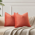 Juspurbet Apricot Velvet Throw Pillow Covers 18X18 Inch Set Of 2 For Living Room Couch Sofa Bedroom Decorative Solid Cushion Cas