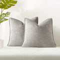 Juspurbet Grey Chenille Throw Pillow Covers 20X20 Inch Set Of 2 Decorative Soft Textured Cushion Cases For Living Room Sofa Couc