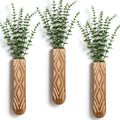 WEWEOW Wall Planter, Geometric Pattern Wall Vase for Living Room and Bathroom Decor, 3 Pack Hanging Planter for Holding Dried Fl