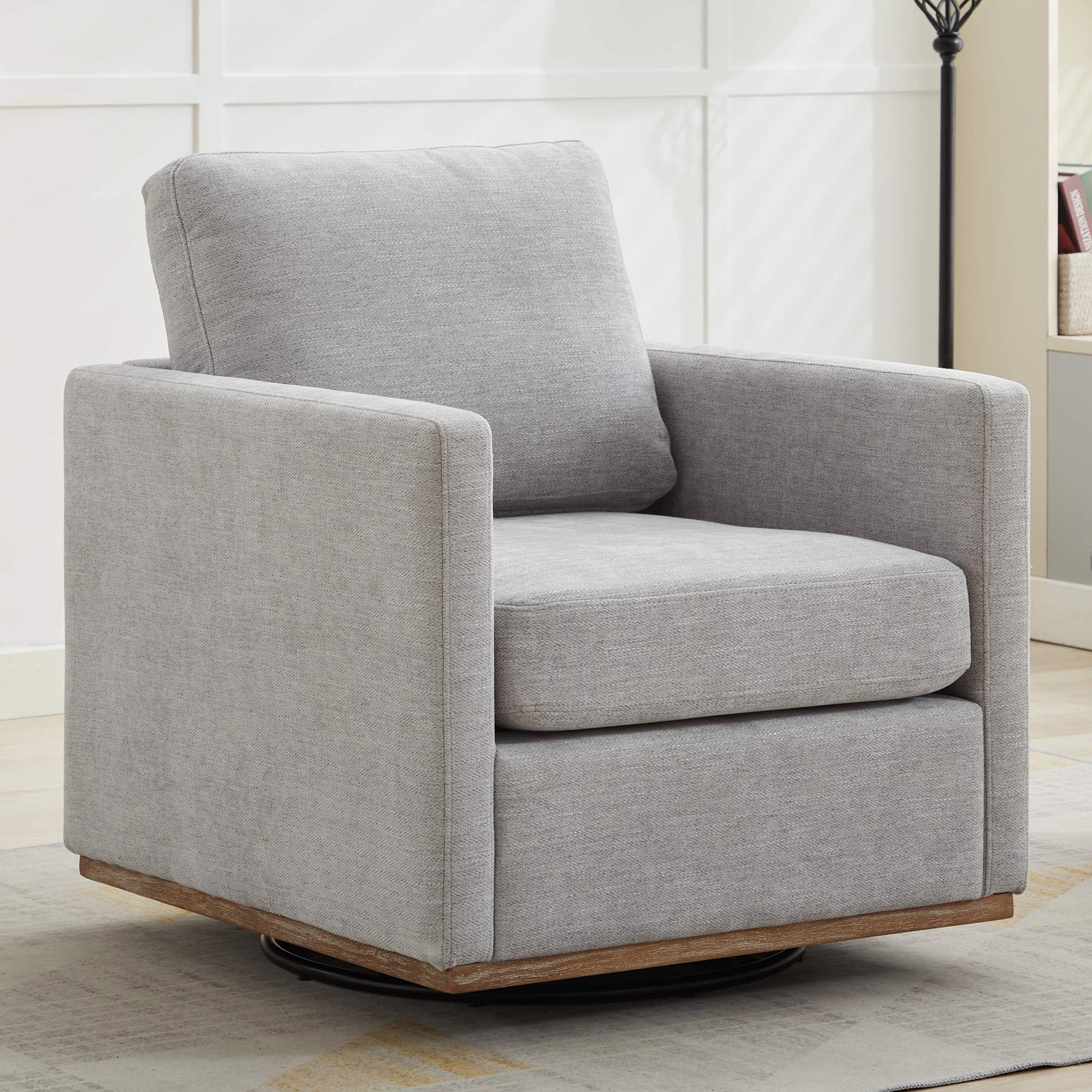 Aoiy & Wifon 30.7' W Swivel Accent Chair, Mid Century Modern Swivel Chairs For Living Room, Comfy Small Accent Chair, Wavy Chen