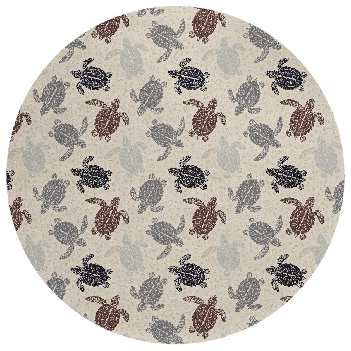 Seabreeze Sz13 Beige Coastal Rug Round 8' X 8'