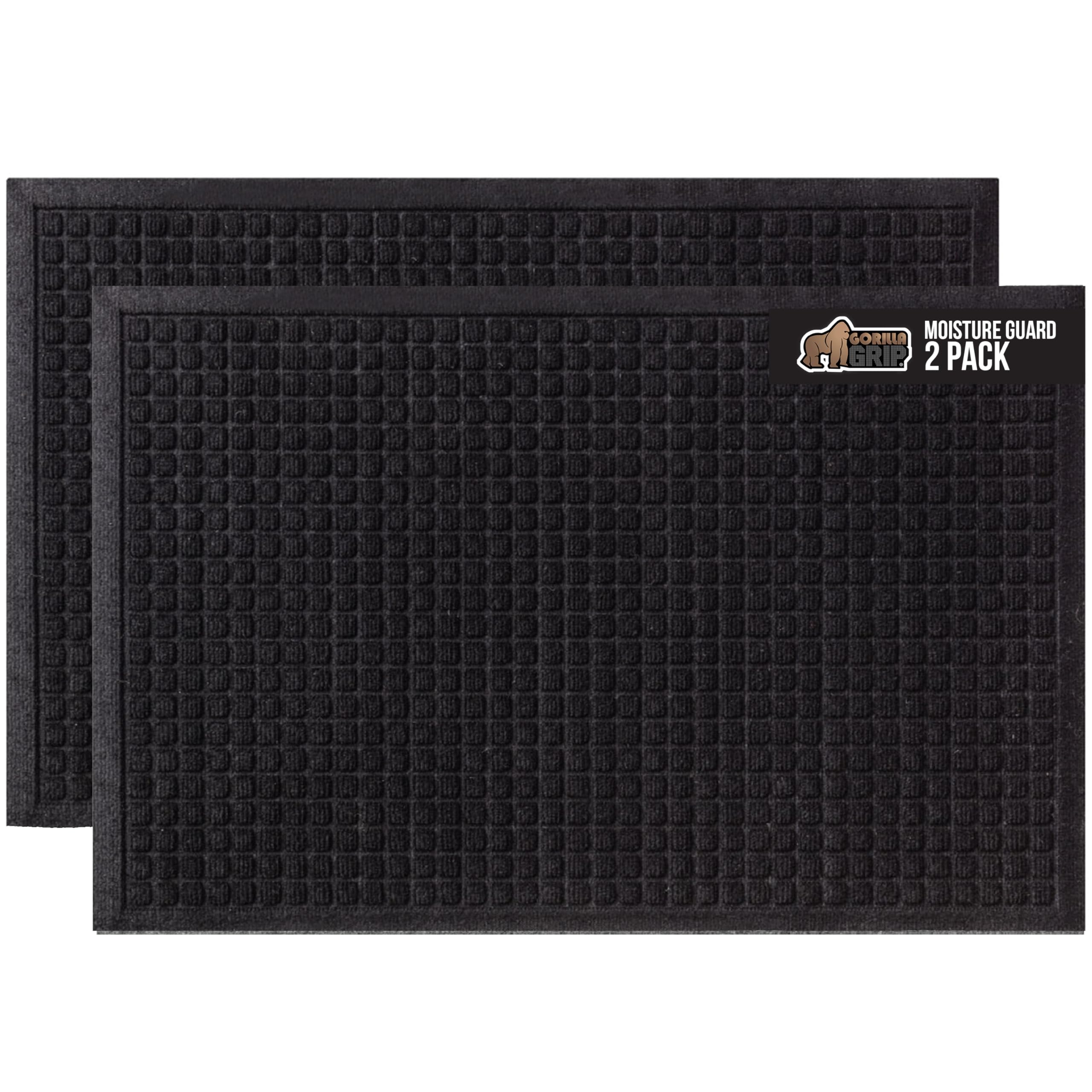 Gorilla Grip Ultra Absorbent Moisture Guard Doormat, Absorbs Up To 1.7 Cups Of Water, Stain And Fade Resistant, Spiked Rubber Ba