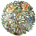 Global Crafts 24 Recycled Hand-Painted Haitian Metal Wall Art Tree of Life, Tree of Life with 6 Birds