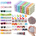 Geelin Cheer Pins Kit with 80 Pcs Spirit Clips, 800 Letter Beads, 30 Ducks, 30 Bows, 20 Sunglasses, Glue, Decoration for Cheerle