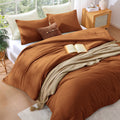 Wrensonge Burnt Orange Queen Size Comforter Sets, 3 Piece Soft Fluffy Queen Comforter Set (1 Queen Comforter With 2 Pillow Shams