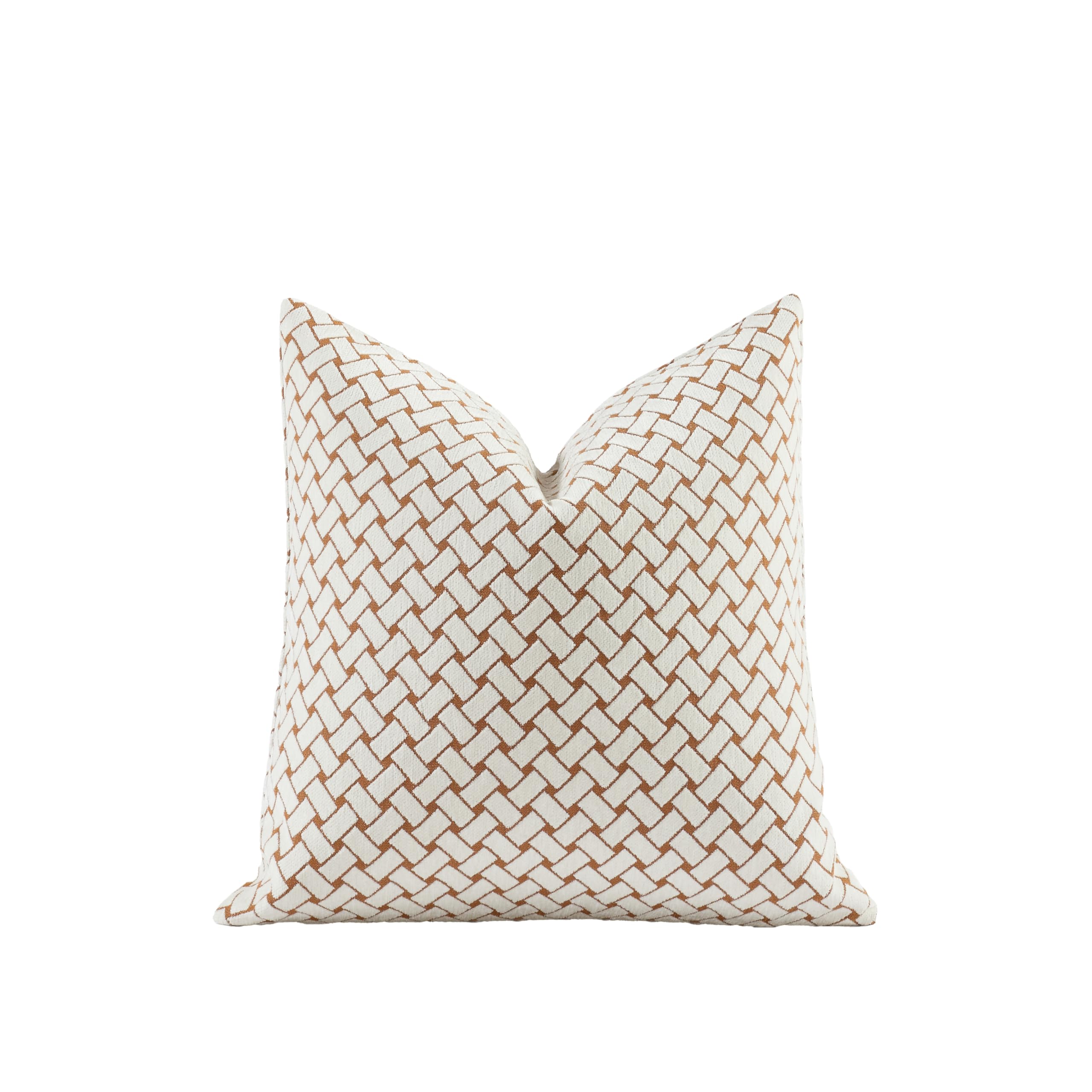 Croker Horse 2025 New 22X22' Inches Throw Pillow Cushion Covers - Woven Grid Orange Color Chenille Jacquard Embroidery Luxury M