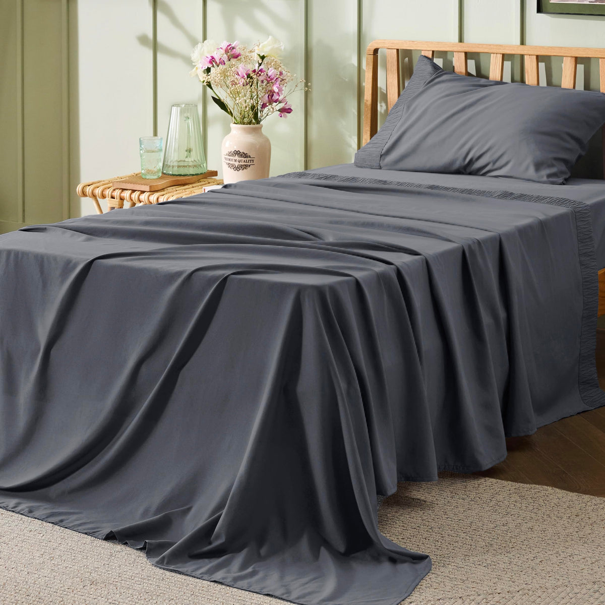 Bedsure Twin Xl Sheets Dorm Bedding - Soft Extra Long Twin Bed Sheets, 3 Pieces Hotel Luxury Grey Sheets Twin Xl, Easy Care Micr