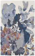 HomeRoots 513403 8 x 10 ft. Blue Gray & Pink Wool Floral Hand Tufted Handmade Rectangle Area Rug