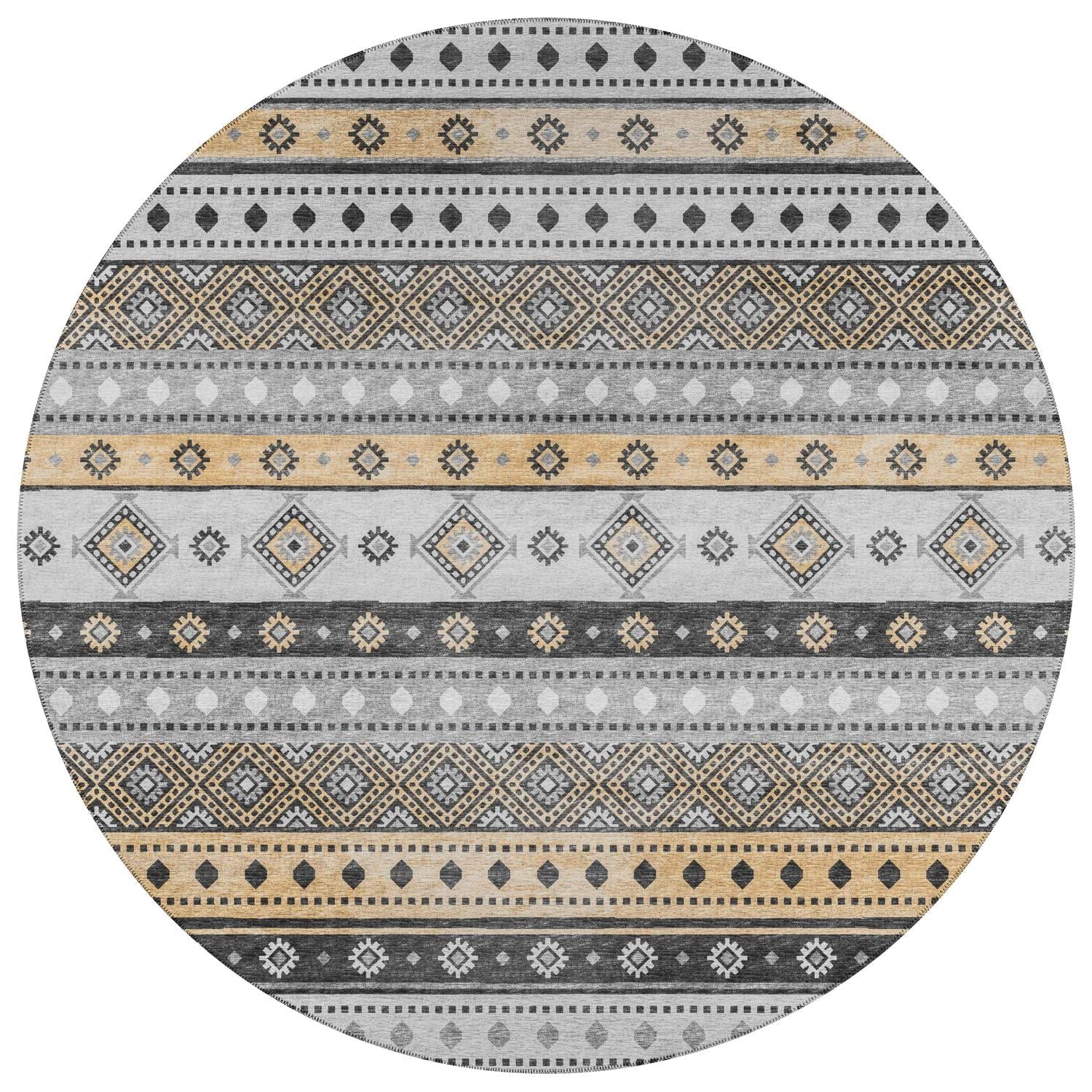 Sedona Sn12 Grey Transitional Rug Round 6' X 6'