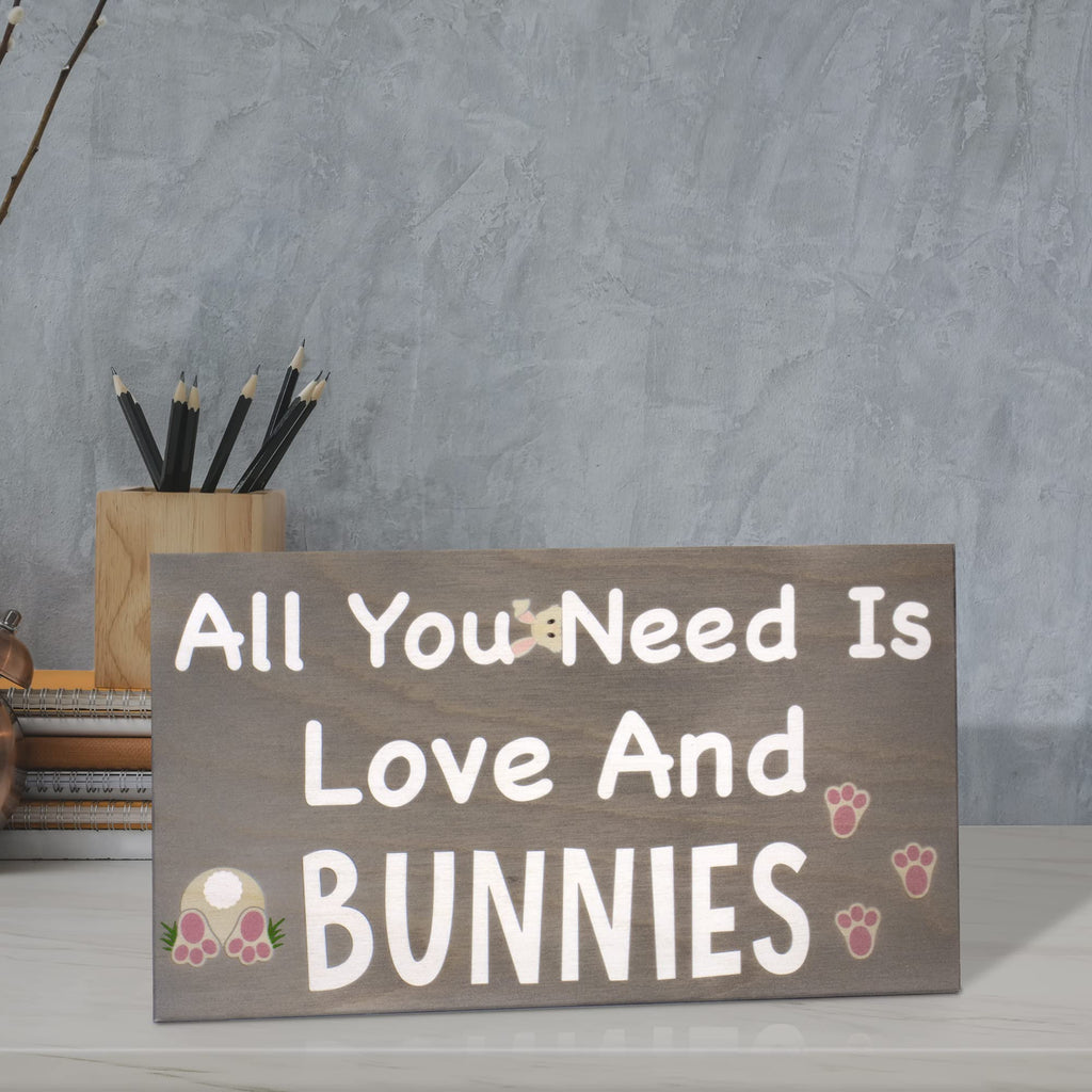 Jennygems Bunny Gift, Bunny Sign, Bunny Decor, All You Need Is Love And Bunnies, Made In Usa