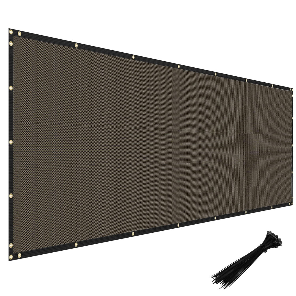 Windscreen4Less 6' X 25' Privacy Fence Screen In Brown W/ Brass Grommet 85% Blockage Windscreen Outdoor Mesh Fencing Cover Netti