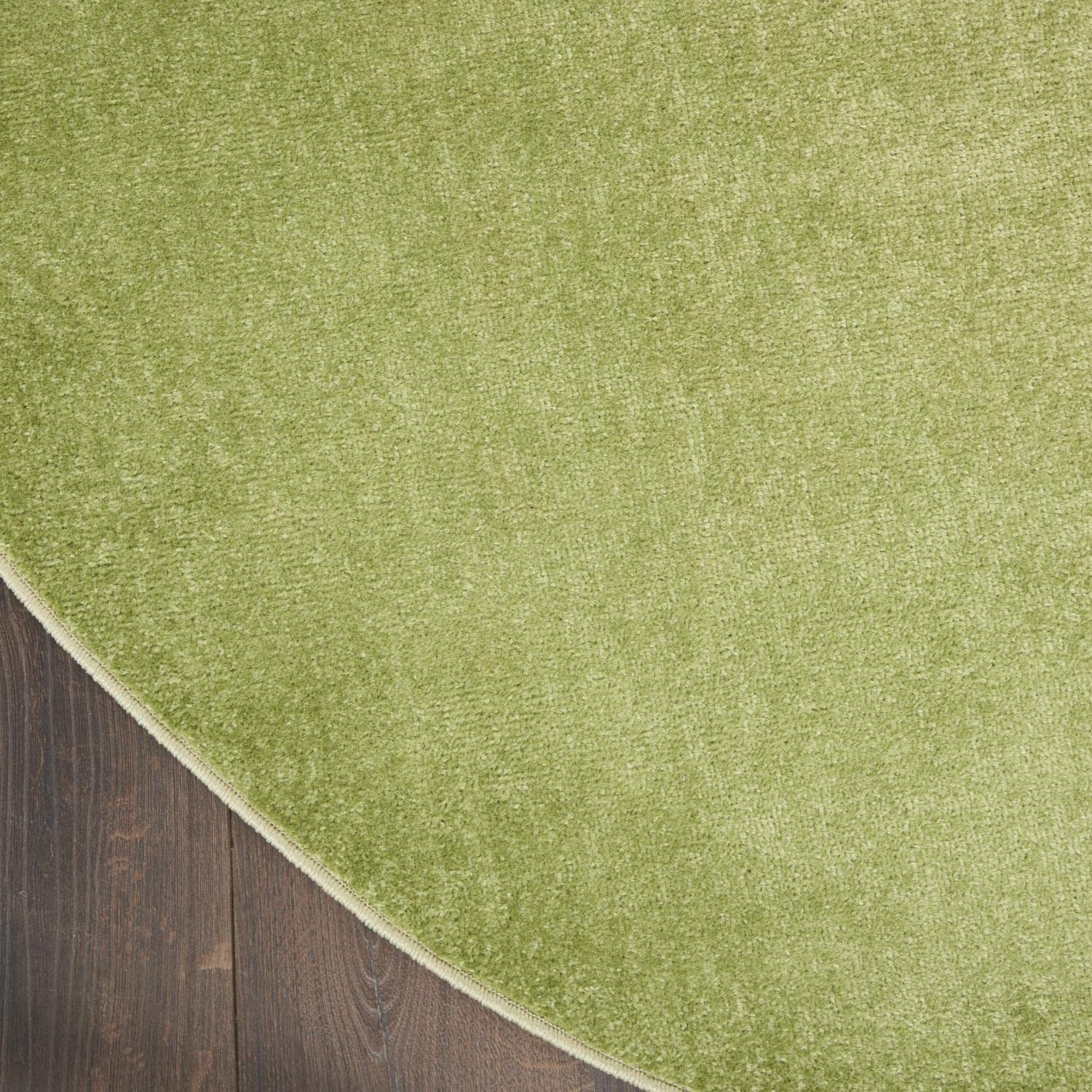 Nourison Essentials Indoor/Outdoor Green 4' X Round Area -Rug, Easy -Cleaning, Non Shedding, Bed Room, Living Room, Dining Room, Backyard, Deck, Patio (4 Round)